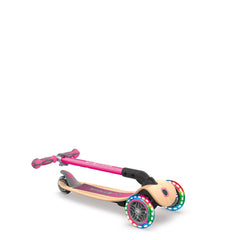 Globber Primo Foldable Wood With Lights Scooter - Pink