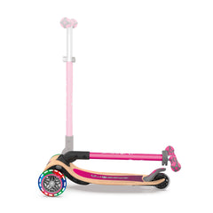 Globber Primo Foldable Wood With Lights Scooter - Pink