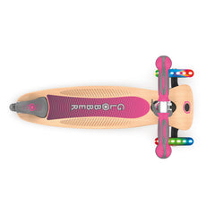 Globber Primo Foldable Wood With Lights Scooter - Pink