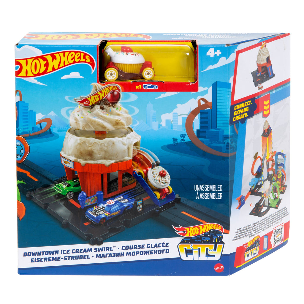 Hot Wheels City Downtown Ice Cream Swirl Playset