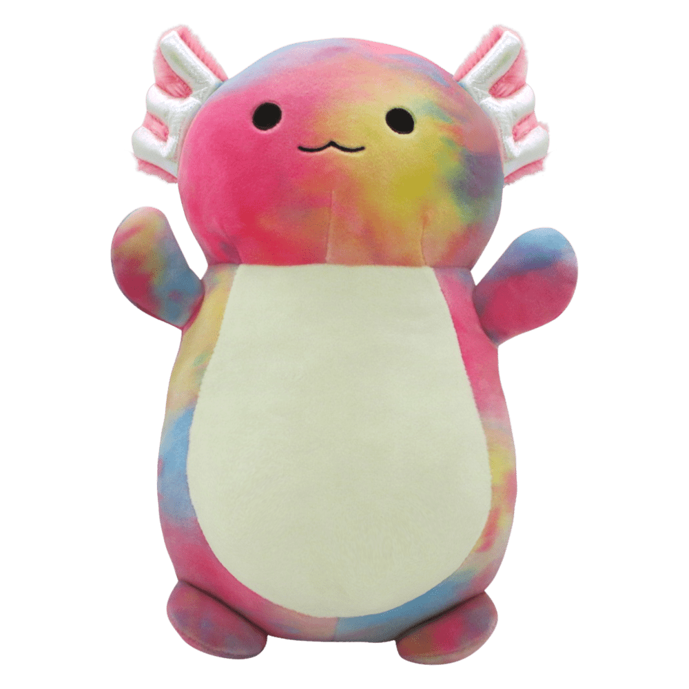 Squishmallows 10 Inch Hugmees  Tinley The Rainbow TieDye Axolotl