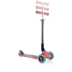 Globber Primo Foldable Lights Scooter - Deep Pastel Pink