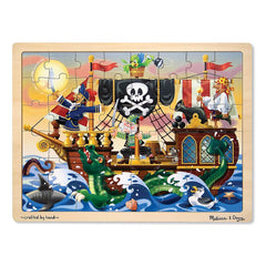 Melissa & Doug - 48 Piece Wooden Jigsaw Puzzle Pirate Adventure