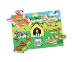 Melissa & Doug - Wooden Peg Puzzle Friendly Pets