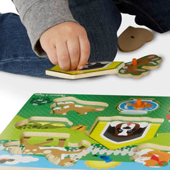 Melissa & Doug - Wooden Peg Puzzle Friendly Pets