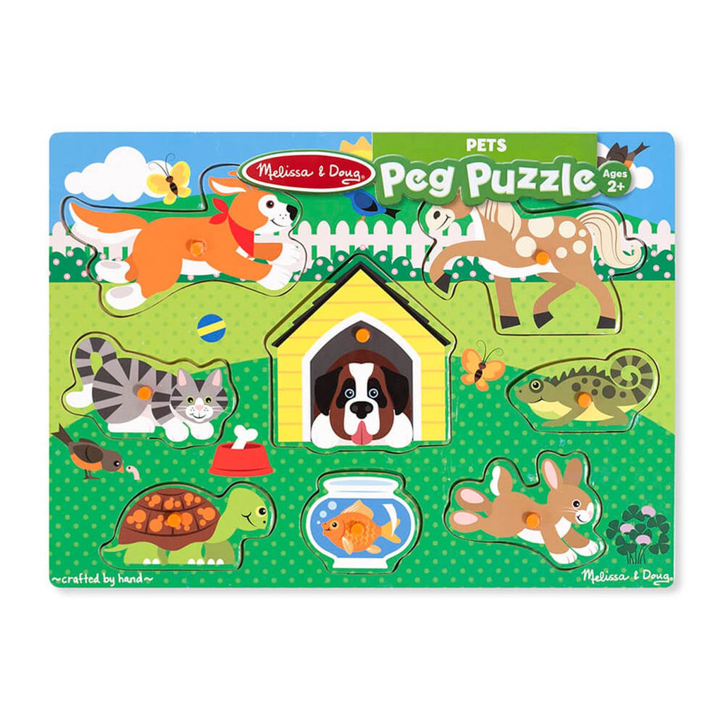 Melissa & Doug - Wooden Peg Puzzle Friendly Pets