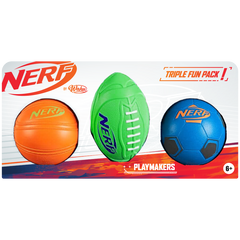 NERF Wahu Basketball, Footy And Soccer 3 Pack