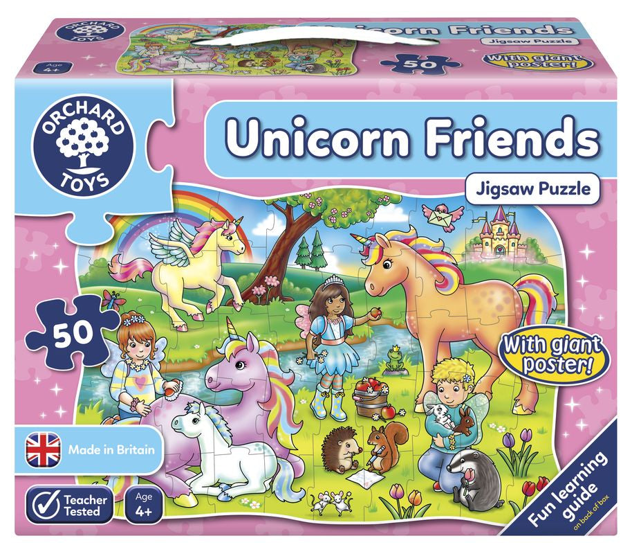 Orchard Toys Unicorn Friends 50 Piece Jigsaw Puzzle And Poster