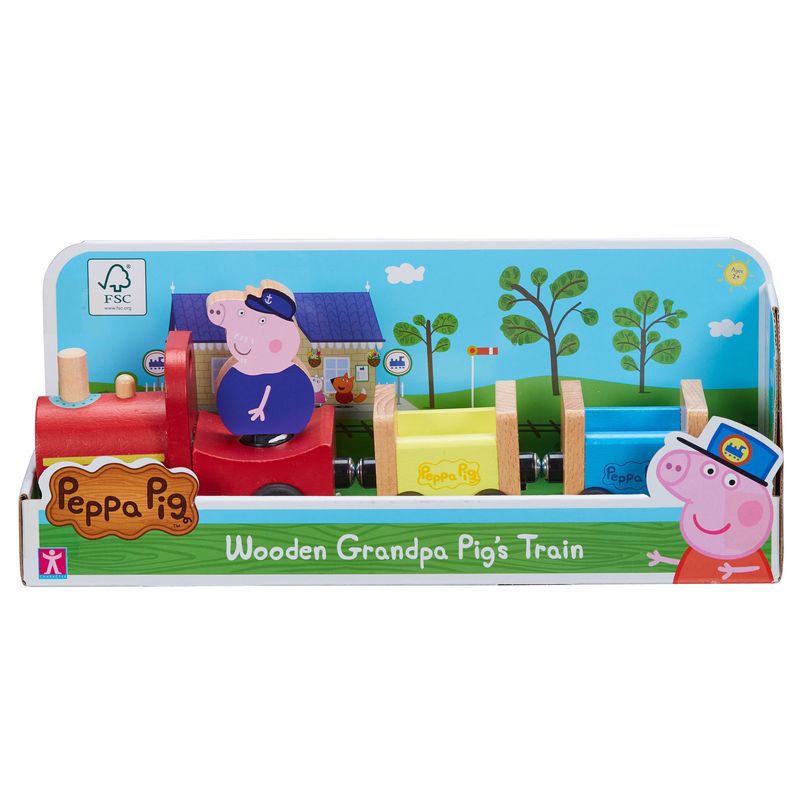 PEPPA PIG WOODEN GRANDPA PIG'S TRAIN – Toyworld Australia