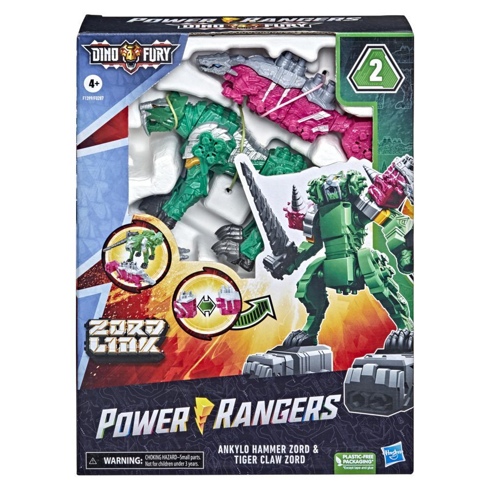 Power Rangers Dino Fury Ankylo Hammer Zord And Tiger Claw Zord