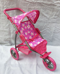 Playworld 3 Wheel Doll Stroller Pink