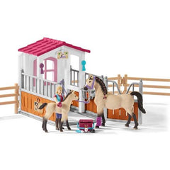 Schleich Horse Stall With Horses And Groom Set