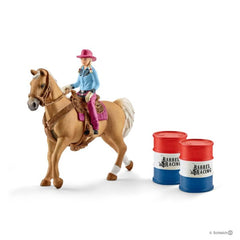 Schleich Farm World Rodeo Series Barrel Racing With Cowgirl Set