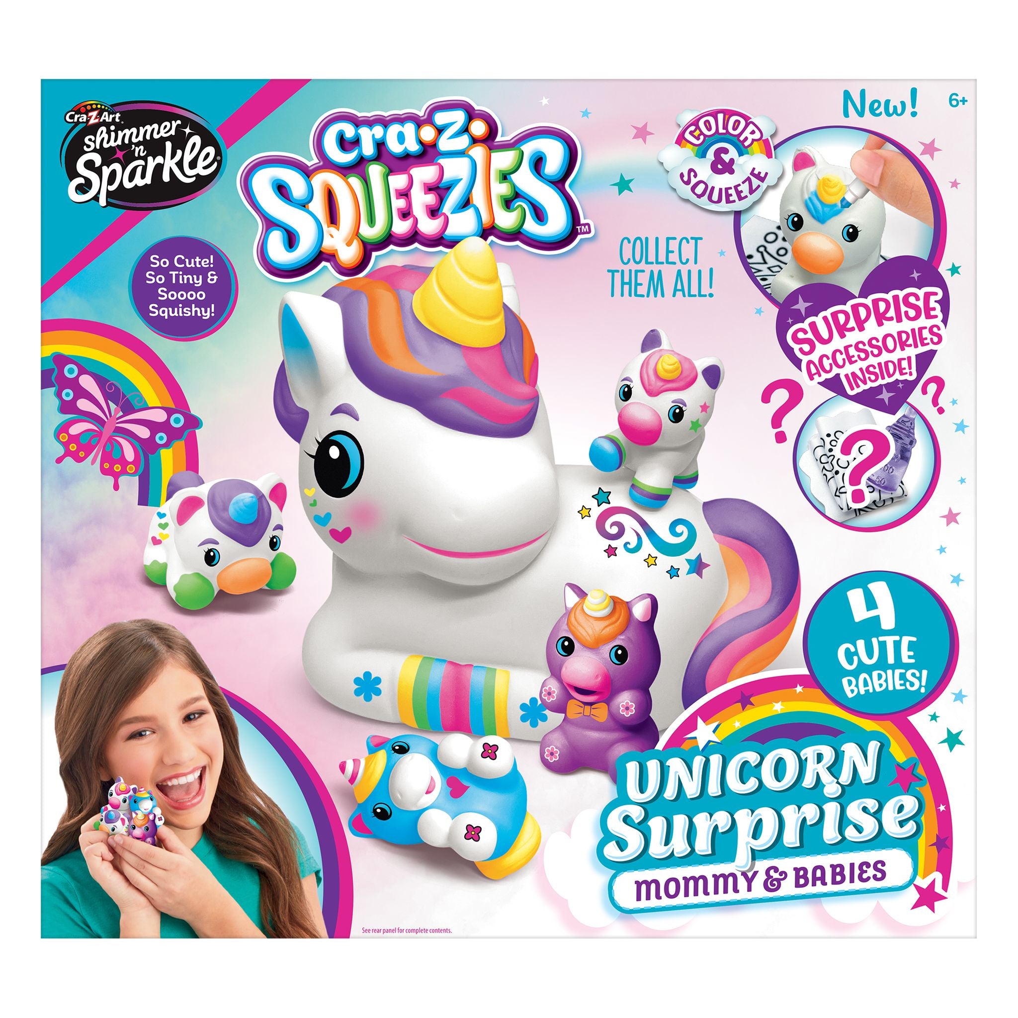 Cra Z Squeezies Shimmer N Sparkle Unicorn Surprise Mommy And Babies Toyworld Australia