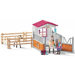 Schleich Horse Stall With Horses And Groom Set