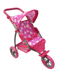 Playworld 3 Wheel Doll Stroller Pink