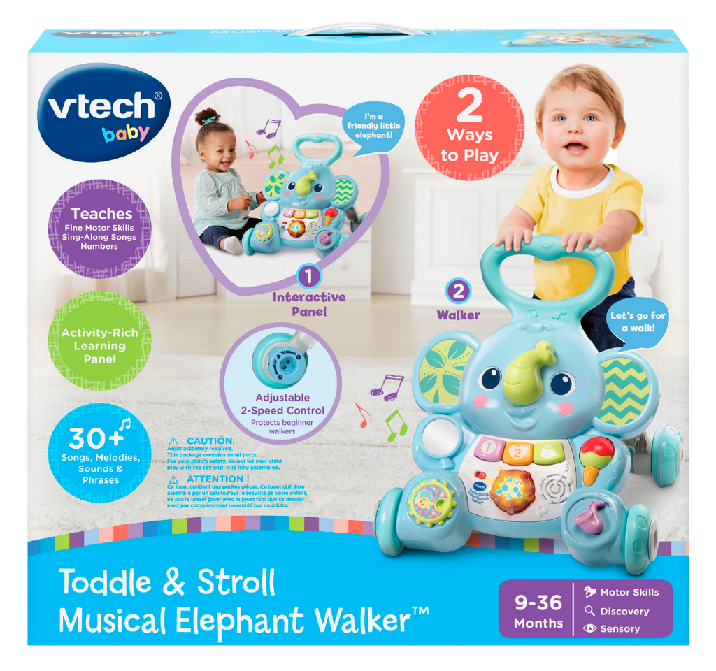 VTech Baby Toddle And Stroll Musical Elephant Walker