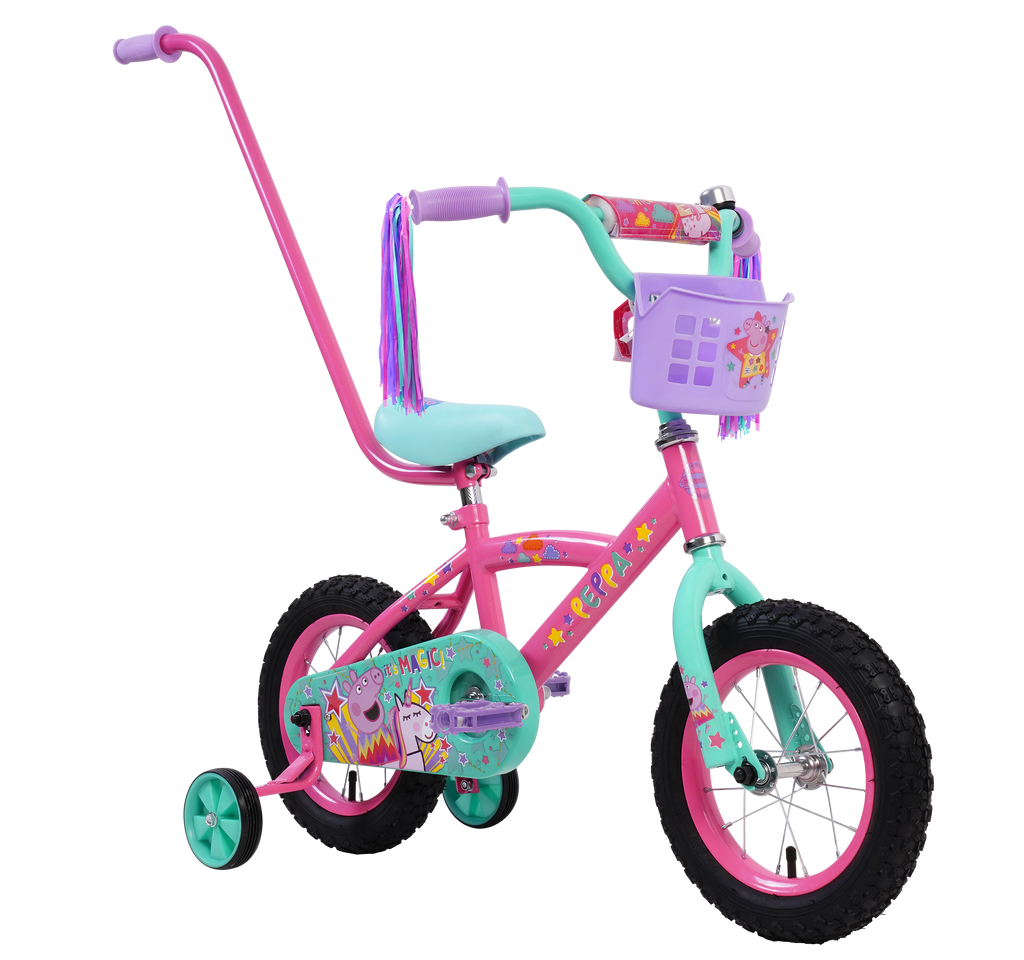 Peppa Pig 30cm Bike With Push Handle