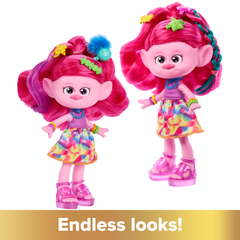 Trolls 3 Band Together Hair-Tastic Queen Poppy Doll