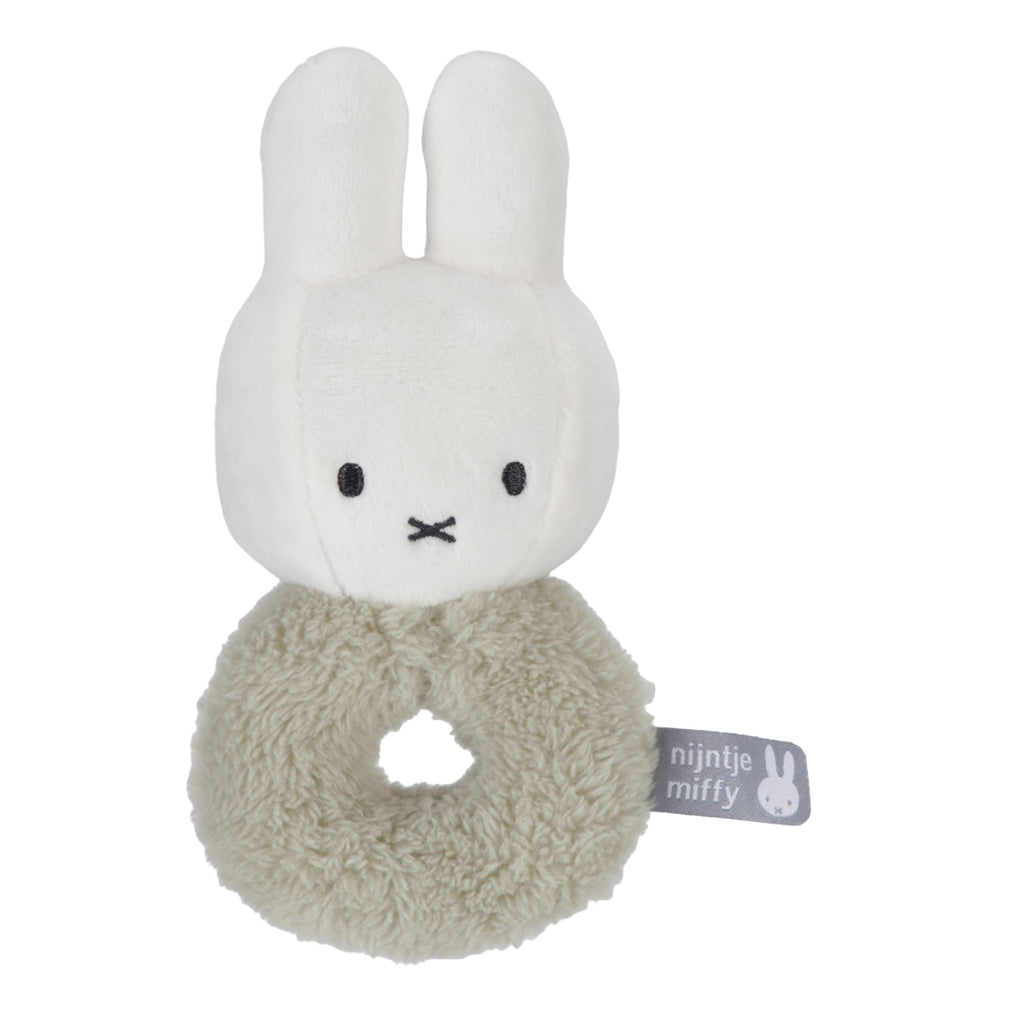 Miffy Fluffy Ring Rattle - Green