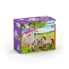 Schleich Horse Stall With Horses And Groom Set