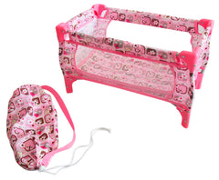 Playworld Pink Dolls Travel Cot