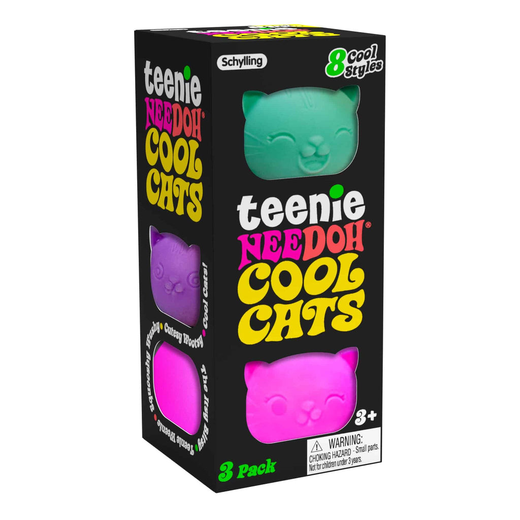 Schylling Teenie NeeDoh Cool Cats 3 Pack Assorted Styles