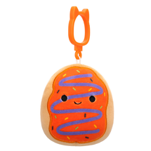 Squishmallows Season Halloween 3.5 Inch Plush Clip-On Orange Frosted Donut With Purple Drizzle